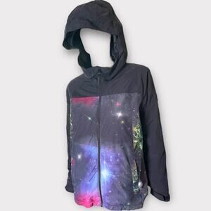 Boys Burton Lodgepole Snow Jacket Size Large True Black Painted Planets